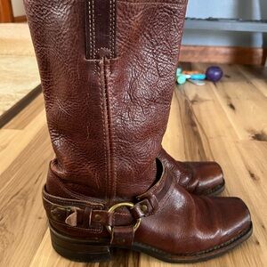 Frye 700 Buckle Harness Square Toe Moto vintage Boots Womens 9 M